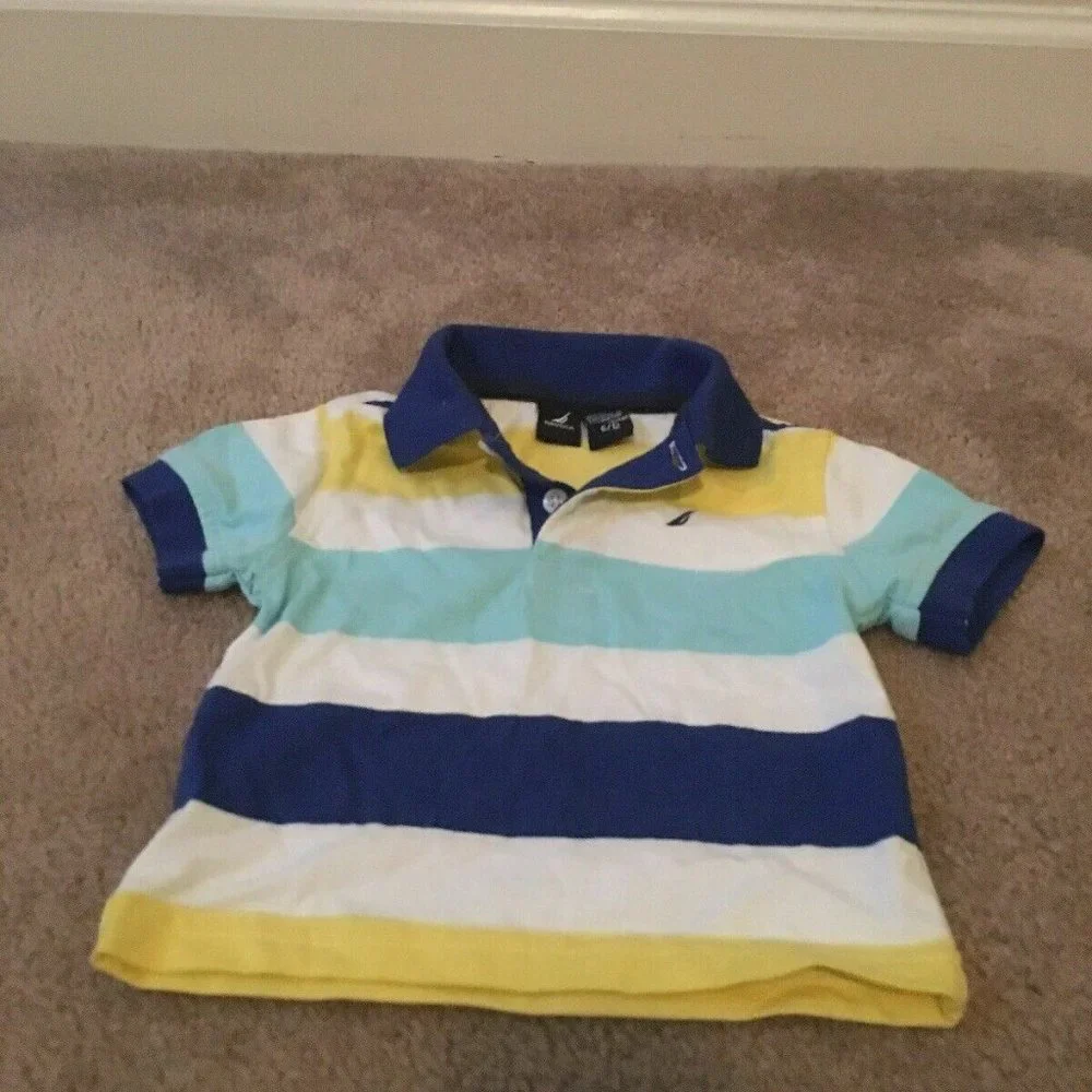 Nautica Infant Baby Boys Short Sleeve Polo Shirt Sz 6/12M MultiColor Top